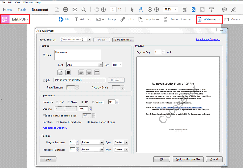 How to add watermark in pdf adobe reader